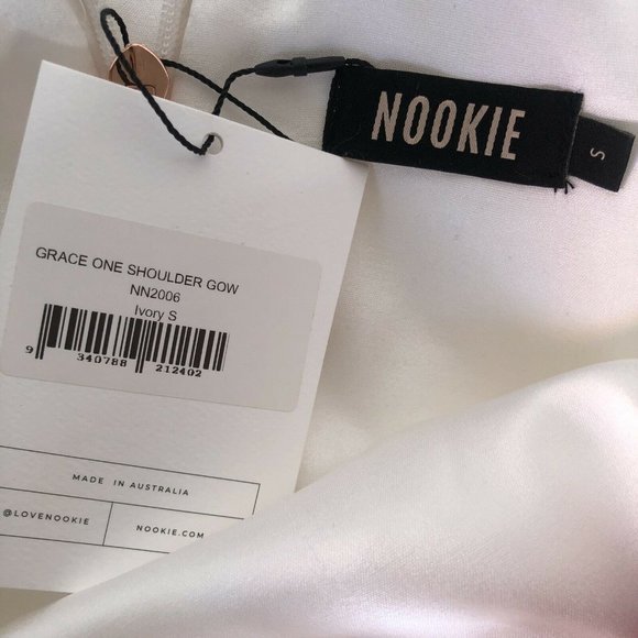 Nookie Grace One Shoulder Gown Ivory White Satin - Picture 5 of 5